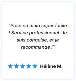 avis 5 étoiles d'un client satisfait du service Hublo. Application Hublo super intuitive